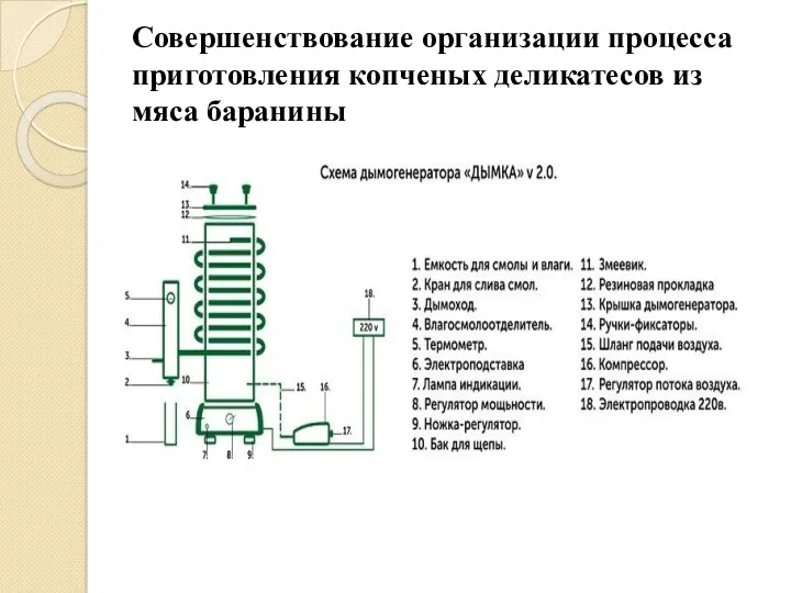 Совершенствование организации процесса приготовления копченых деликатесов из мяса баранины