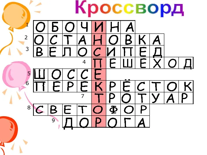 1 2 3 4 5 6 7 8 9 Кроссворд