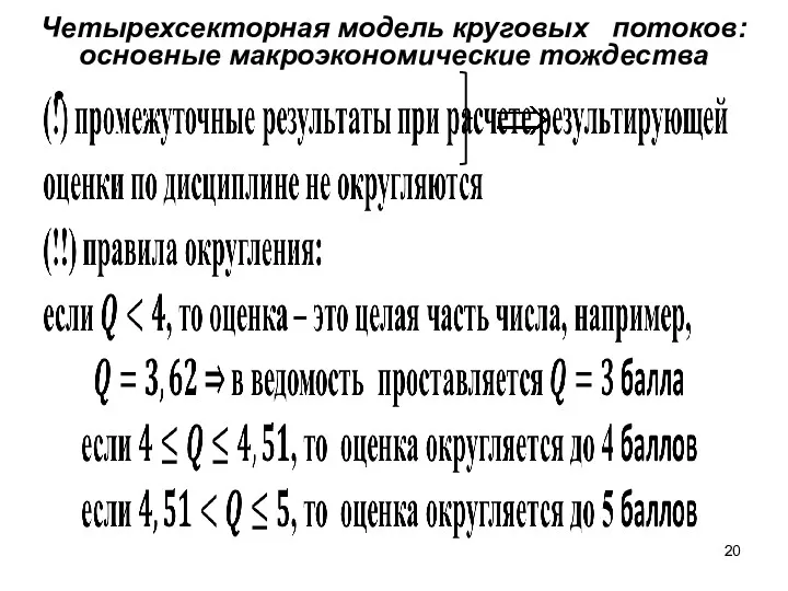 Четырехсекторная модель круговых потоков: основные макроэкономические тождества