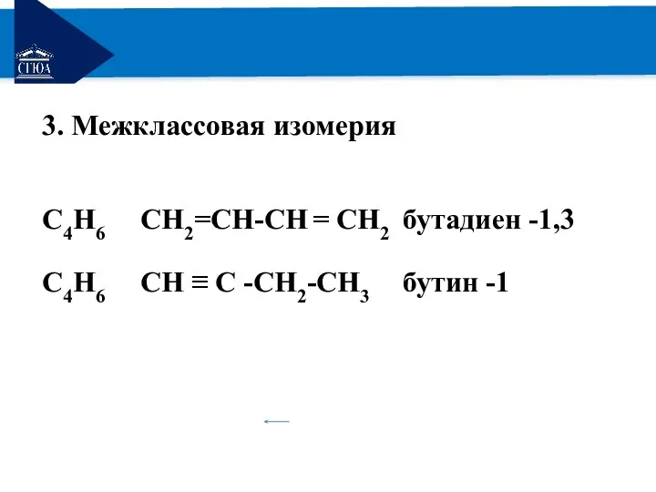 РЕМОНТ 3. Межклассовая изомерия С4H6 СH2=СH-СH = СH2 бутадиен -1,3