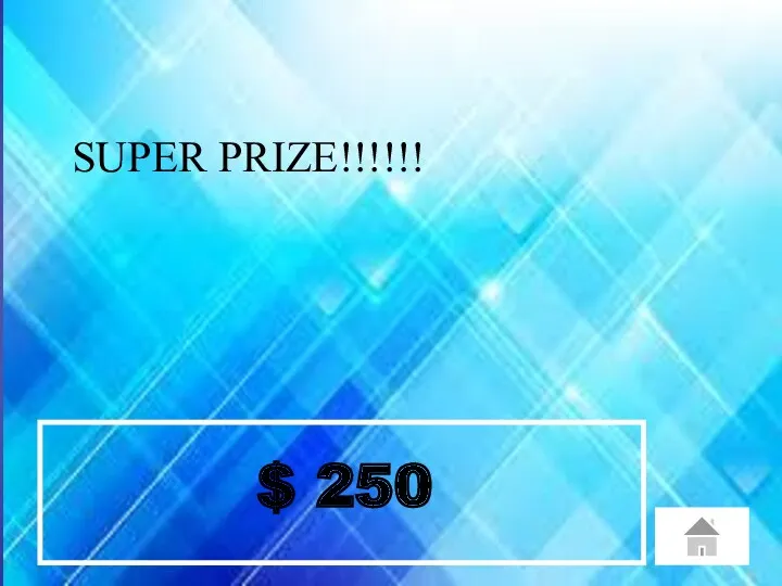 SUPER PRIZE!!!!!! $ 250