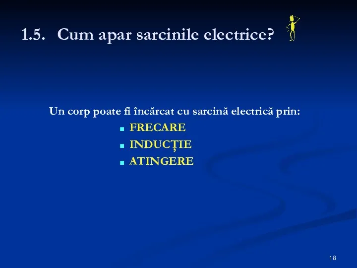 1.5. Cum apar sarcinile electrice? Un corp poate fi încărcat