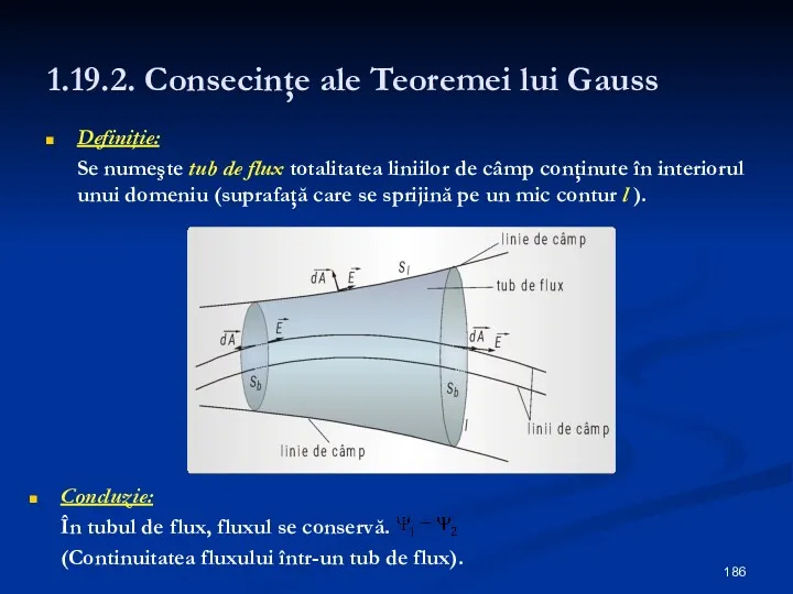 1.19.2. Consecinţe ale Teoremei lui Gauss Definiţie: Se numeşte tub