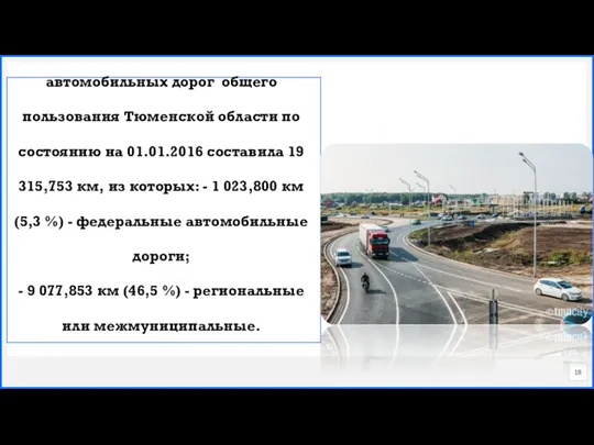 Общая протяженность автомобильных дорог общего пользования Тюменской области по состоянию