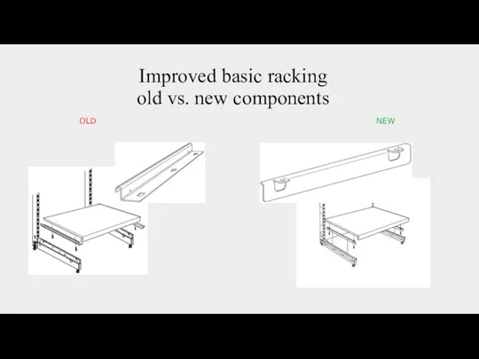 Improved basic racking old vs. new components OLD NEW