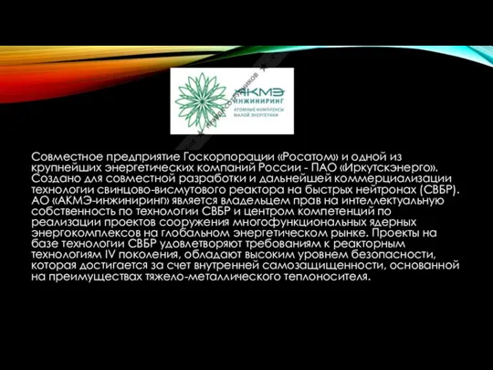 Совместное предприятие Госкорпорации «Росатом» и одной из крупнейших энергетических компаний
