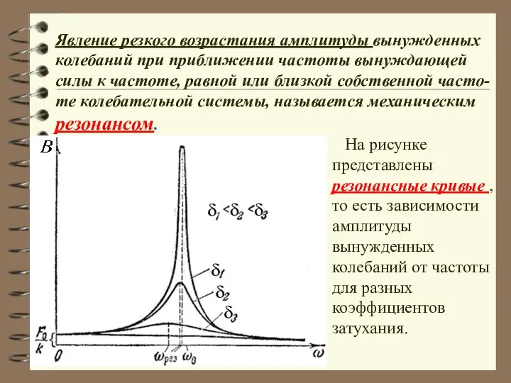 Явление резкого возрастания амплитуды вынужденных колебаний при приближении частоты вынуждающей