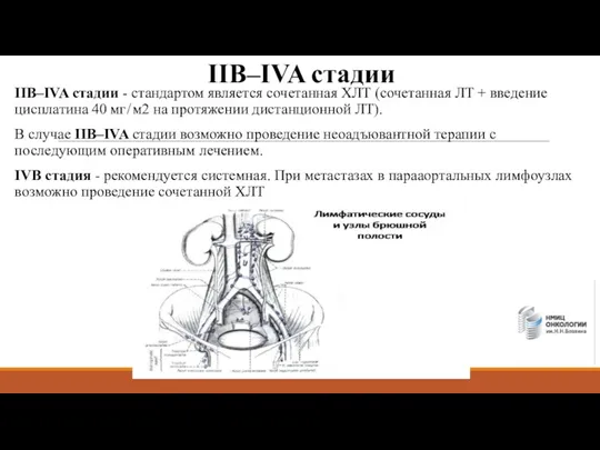 IIВ–IVA стадии IIВ–IVA стадии - стандартом является сочетанная ХЛТ (сочетанная