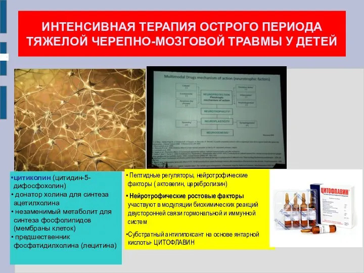 ИНТЕНСИВНАЯ ТЕРАПИЯ ОСТРОГО ПЕРИОДА ТЯЖЕЛОЙ ЧЕРЕПНО-МОЗГОВОЙ ТРАВМЫ У ДЕТЕЙ цитиколин