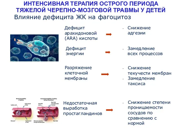 Дефицит арахидоновой (ARA) кислоты Снижение адгезии Недостаточная выработка простагландинов Снижение