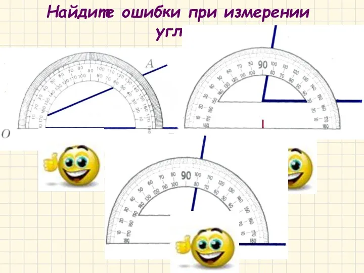 Найдите ошибки при измерении углов