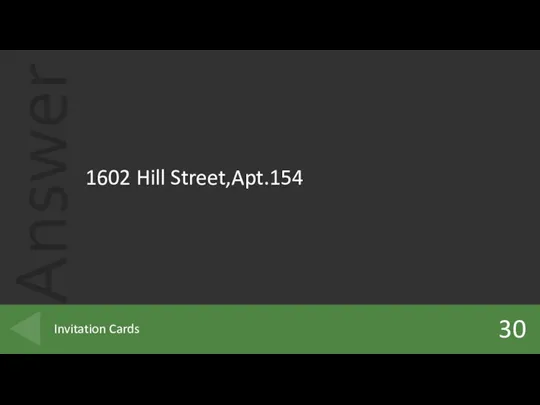 1602 Hill Street,Apt.154 30 Invitation Cards