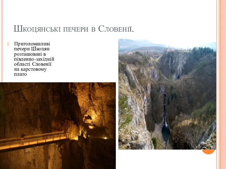 Шкоцянські печери в Словенії. Приголомшливі печери Шкоцян розташовані в південно-західній області Словенії на карстовому плато