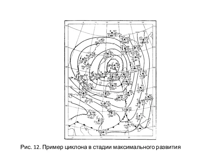 Рис. 12. Пример циклона в стадии максимального развития