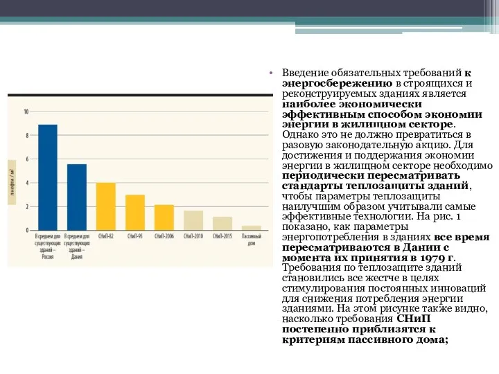 Введение обязательных требований к энергосбережению в строящихся и реконструируемых зданиях является наиболее экономически