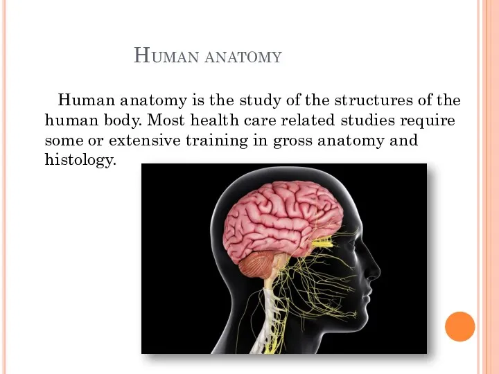 Human anatomy Human anatomy is the study of the structures of the human