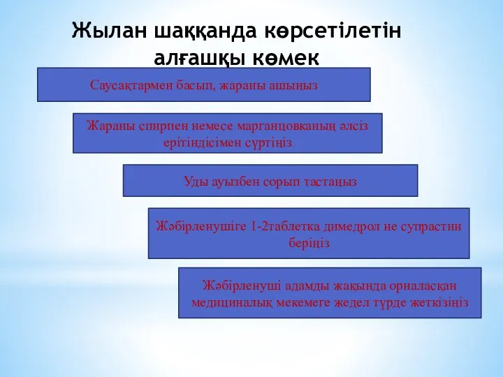 Жылан шаққанда көрсетілетін алғашқы көмек Саусақтармен басып, жараны ашыңыз Жараны