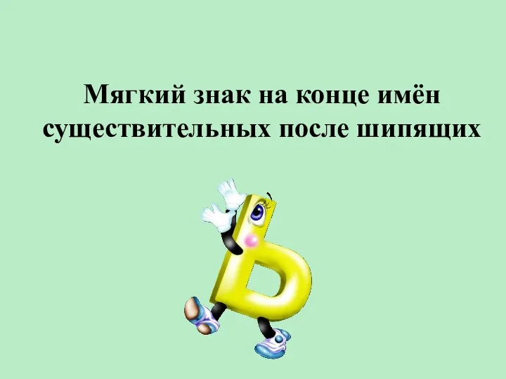 Мягкий знак на конце имён существительных после шипящих