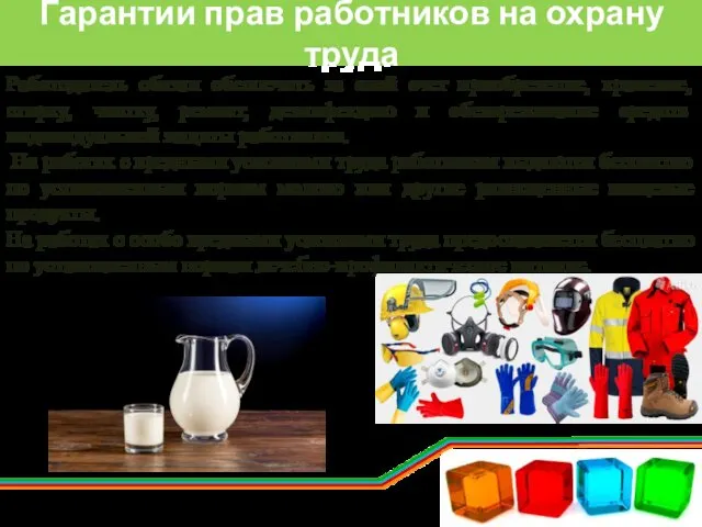 Гарантии прав работников на охрану труда Работодатель обязан обеспечить за