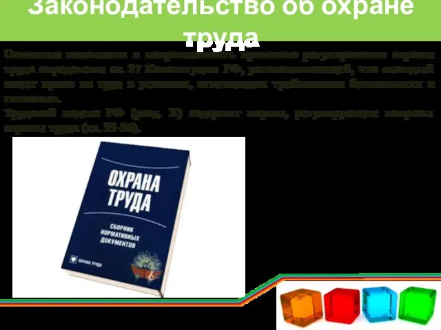 Законодательство об охране труда Основные положения и направленность правового регулирования