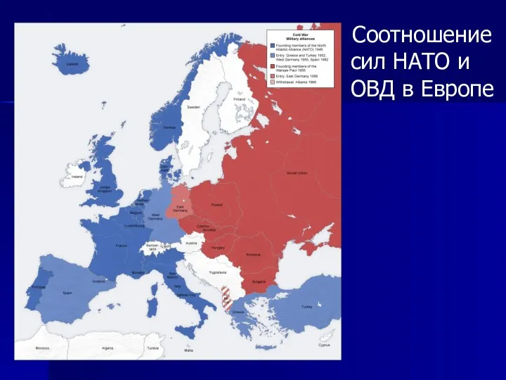 Соотношение сил НАТО и ОВД в Европе