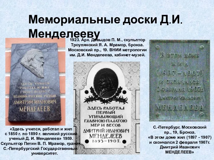 С.-Петербург, Московский пр., 19, Бронза. «В этом доме жил (1897 - 1907) и