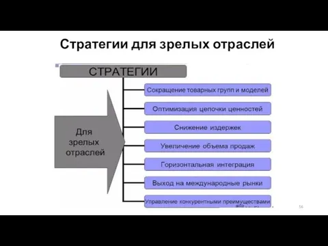 Стратегии для зрелых отраслей