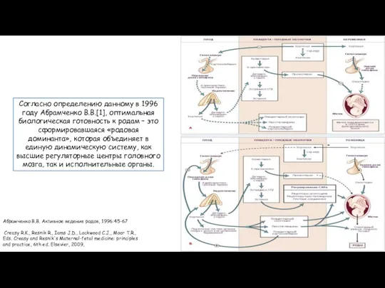 Абрамченко В.В. Активное ведение родов, 1996:45-67 Creasy R.K., Resnik R.,