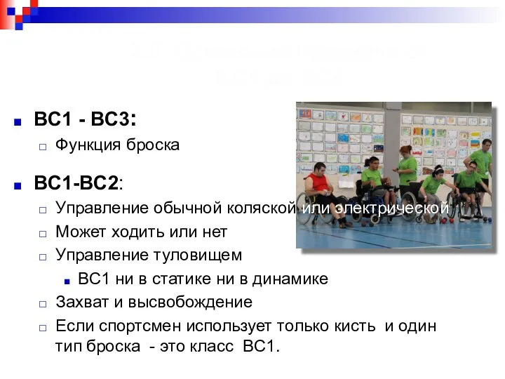 3.5. Основные признаки от BC1 до BC4 BC1 - BC3: