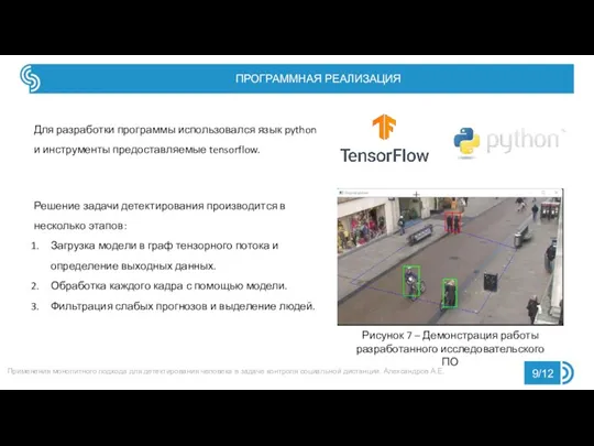 ПРОГРАММНАЯ РЕАЛИЗАЦИЯ /12 Применения монолитного подхода для детектирования человека в