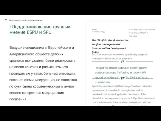 «Поддерживающие группы»: мнение ESPU и SPU The ESPU/SPU standpoint on