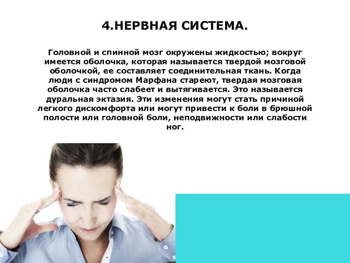 4.НЕРВНАЯ СИСТЕМА. Головной и спинной мозг окружены жидкостью; вокруг имеется