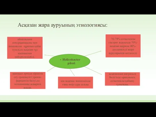 Асқазан жара ауруының этиологиясы: Helicobacter pilori айналасына көмірқышқылы мен аммияктан