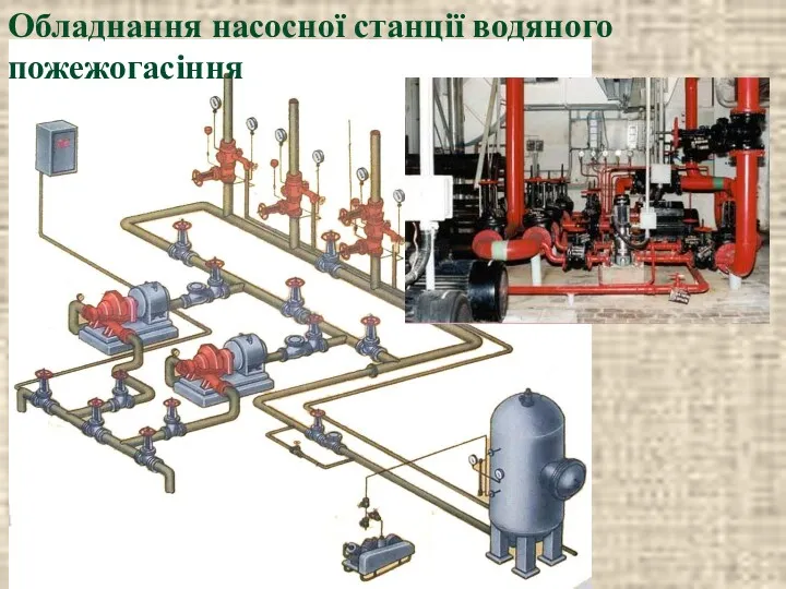 Обладнання насосної станції водяного пожежогасіння