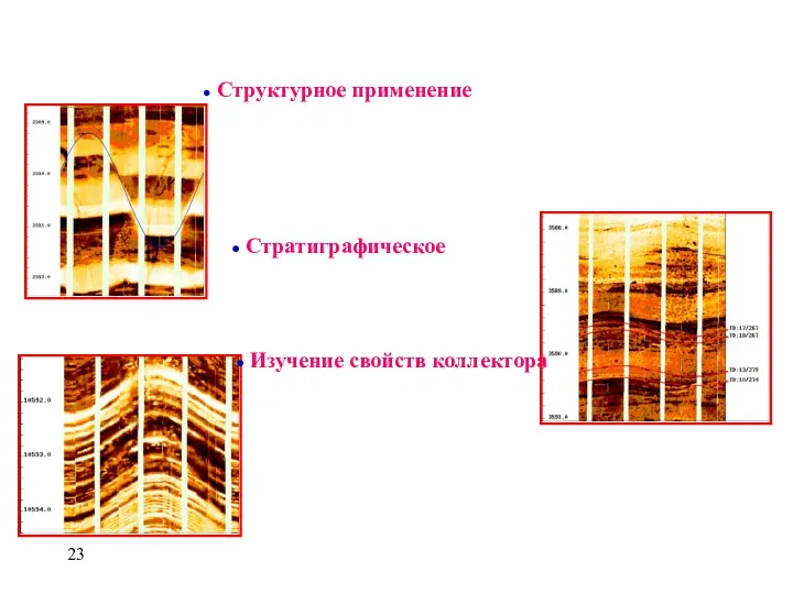 Выводы Структурное применение Угол падения – Проверка измеренной глубины Разломы