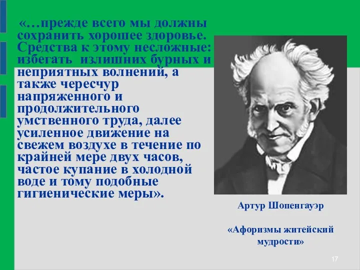 Артур Шопенгауэр «Афоризмы житейский мудрости» «…прежде всего мы должны сохранить