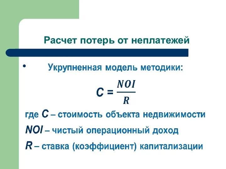 Расчет потерь от неплатежей