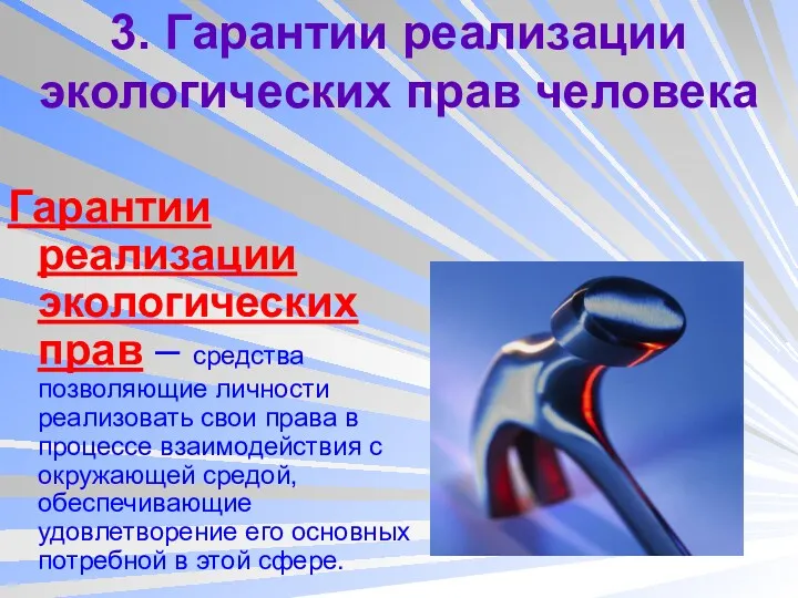 3. Гарантии реализации экологических прав человека Гарантии реализации экологических прав