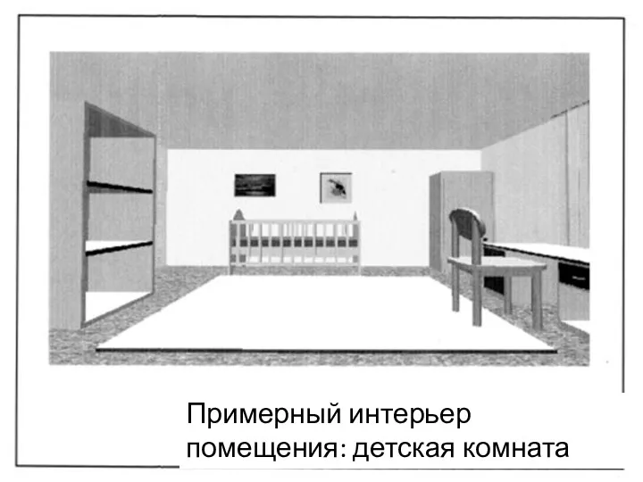 Примерный интерьер помещения: детская комната