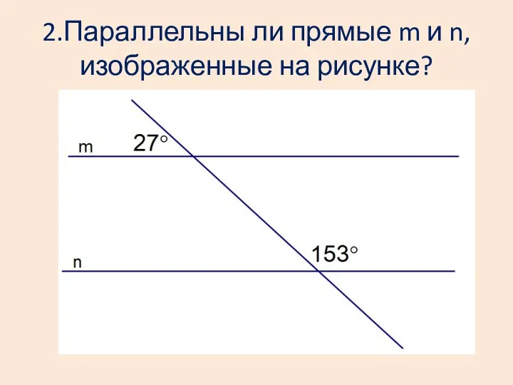 2.Параллельны ли прямые m и n, изображенные на рисунке?