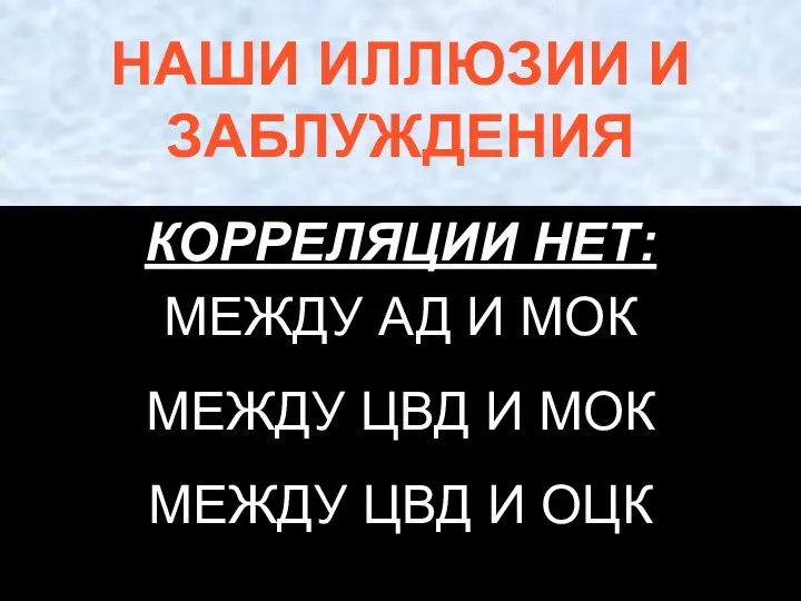 НАШИ ИЛЛЮЗИИ И ЗАБЛУЖДЕНИЯ КОРРЕЛЯЦИИ НЕТ: МЕЖДУ АД И МОК