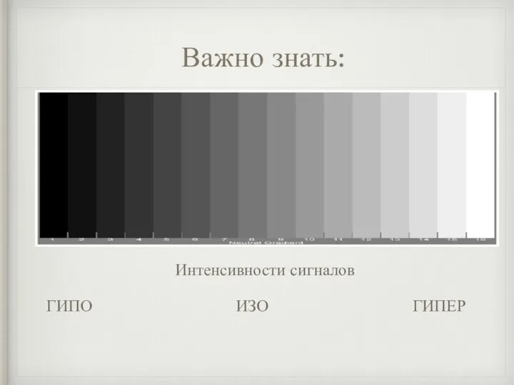 Важно знать: Интенсивности сигналов ГИПО ИЗО ГИПЕР