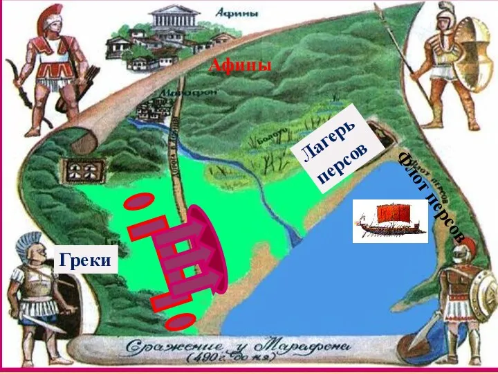 Греки Лагерь персов Афины Флот персов