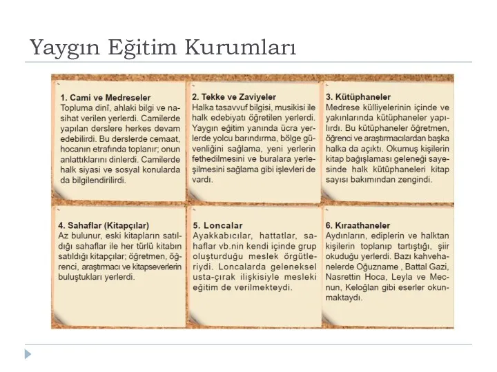 Yaygın Eğitim Kurumları