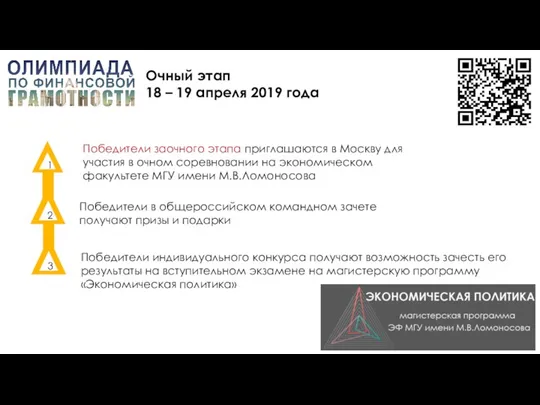 Очный этап 18 – 19 апреля 2019 года Победители заочного