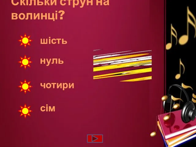 Скільки струн на волинці? нуль чотири шість сім