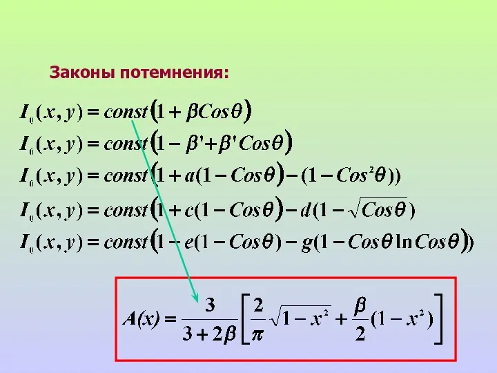 Законы потемнения: