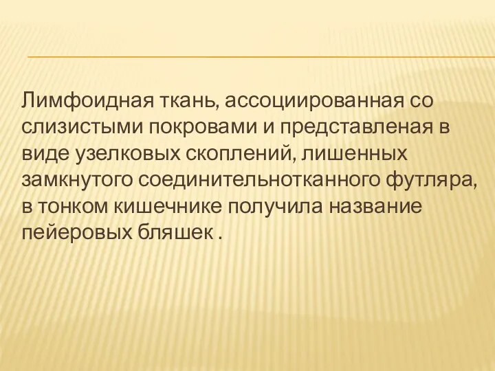 Лимфоидная ткань, ассоциированная со слизистыми покровами и представленая в виде