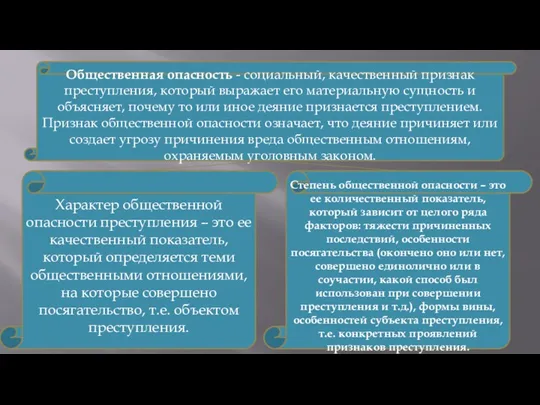 Общественная опасность - социальный, качественный признак преступления, который выражает его