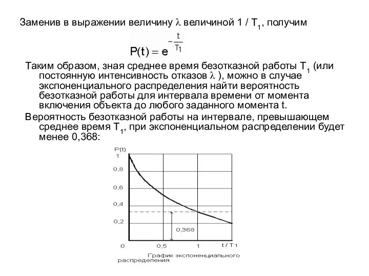 Заменив в выражении величину λ величиной 1 / Т1, получим